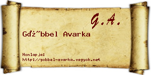 Göbbel Avarka névjegykártya